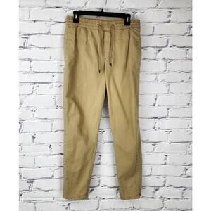 ZARA Pants Womens M khaki Elastic Waist Casual Work Office School Preppy comfy